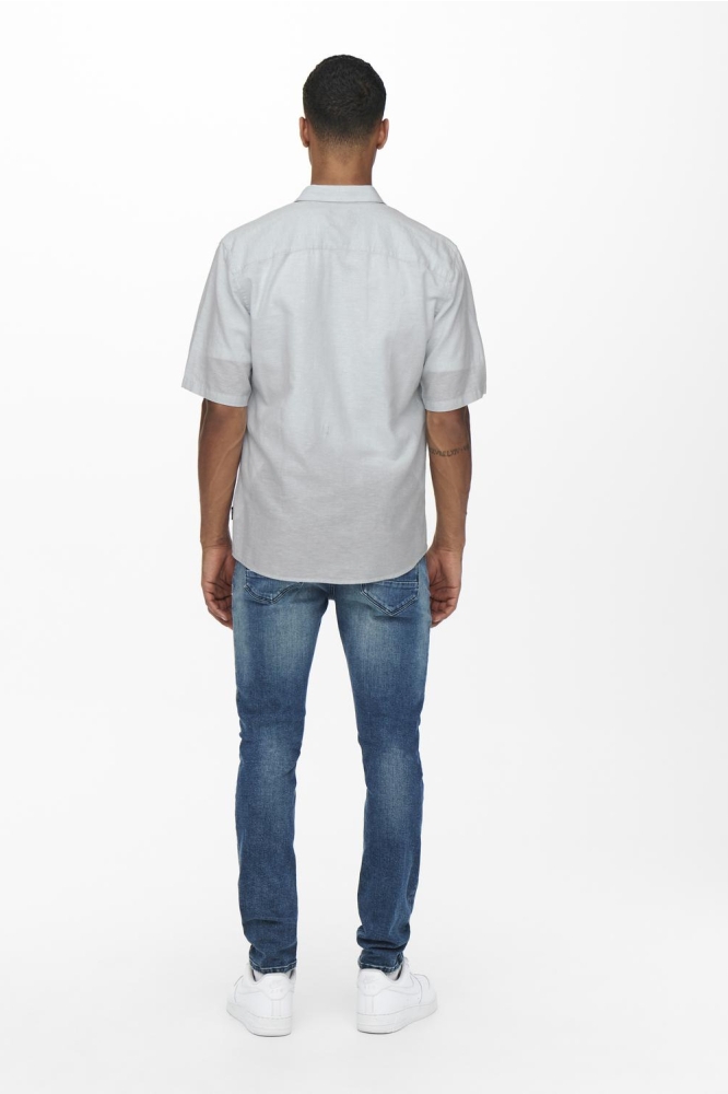 ONSCAIDEN SS SOLID LINEN SHIRT NOOS 22009885 CASHMERE BLUE